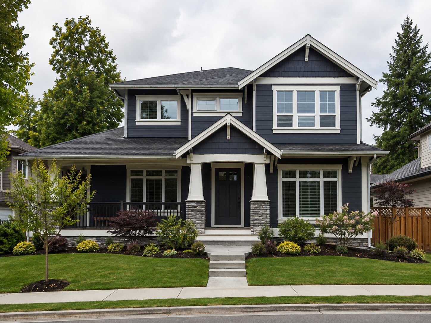 Example inspection photo: the front elevation of a two-storey house